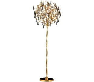 Kryształowa lampa stojąca 5xG9/40W/230V złota - Lampy stojące - miniaturka - grafika 1