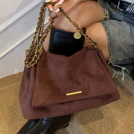 Torebki damskie - TEMU Perfect Lily Damska Vintage Duża Torba na Ramię - Kawa Brązowa/Brązowa/Khaki/Czarna, Złote Okucia i Zapięcie IC, Elegancka Torebka z Odpinanym - miniaturka - grafika 1