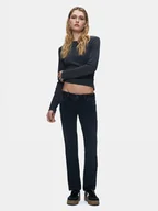 Spodenki damskie - LTB Dżinsy "Molly 200" - Slim fit - w kolorze czarnym - miniaturka - grafika 1