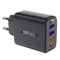 Ładowarki do telefonów - Ładowarka Acefast A61 PD 45W GaN 2 x USB-C + 2 x USB-A z 4 portami - czarna - miniaturka - grafika 1