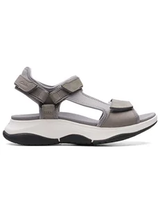 Clarks Sandały "Wave2.0 Skip" w kolorze szarym - Sandały damskie - miniaturka - grafika 1