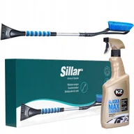 Akcesoria do mycia samochodu - Zestaw Skrobaczka ze Zmiotką do Śniegu Sillar + Odmrażacz do Szyb 700ml - miniaturka - grafika 1