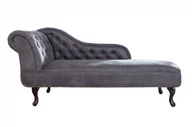 Szezlongi - Szezlong, leżanka Chesterfield szarość antyczna vintage 170cm (Z37475) - miniaturka - grafika 1