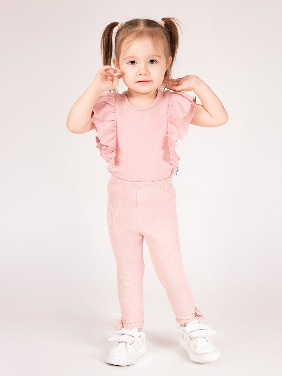 Dziewczęce legginsy dresowe różowe Nicol,r.134