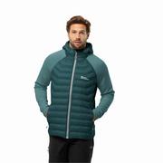 Kurtki męskie - Męska kurtka hybrydowa Jack Wolfskin ROUTEBURN PRO HYBRID M emerald - XXXL - miniaturka - grafika 1