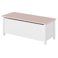 Łóżka - Skrzynia LUNA LN-10 biały/różowy - miniaturka - grafika 1