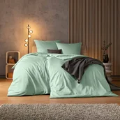 Pościel - Estella Pościel Mako Satyna Basics 7844/520 Valetta : Kolor - 520/mint, Wymiary - 160/200+2X70/80 - miniaturka - grafika 1