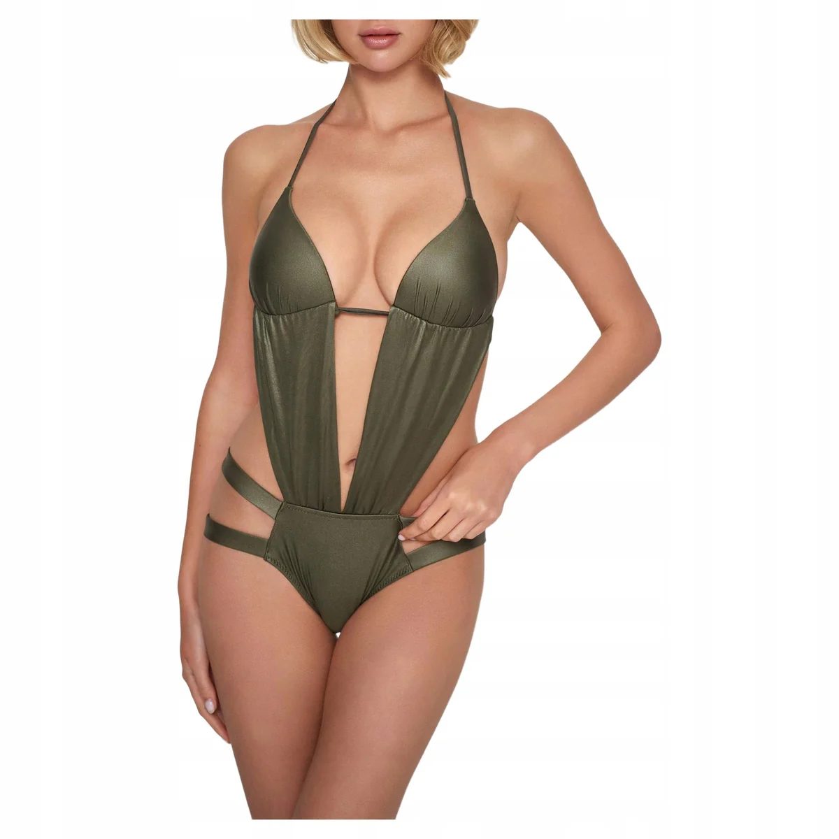 Kostium kąpielowy jednoczęściowy monokini oliwkowy 38 Lara 1 Marilyn