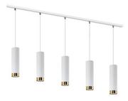 Lampy sufitowe - Lampex Gloria lampa wisząca 5-punktowa biała/złota LPX0091/5L BIA - miniaturka - grafika 1