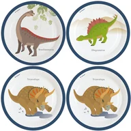 Dekoracje i nakrycia stołu na imprezę - Dino party - Talerzyki papierowe 23cm 8 sztuk - miniaturka - grafika 1