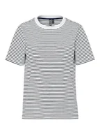 Koszulki i topy damskie - Pieces Koszulka "Pcria" w kolorze biało-granatowym - miniaturka - grafika 1