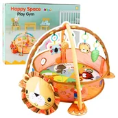 Kosmetyki kąpielowe dla dzieci - Mata Leżanka Kojec Dla Niemowlaka Basenik Zawieszki Kulki 20 szt 3w1 Lew - miniaturka - grafika 1