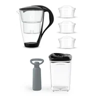 Dzbanki filtrujące - Szklany Dzbanek Filtrujący Dafi CRYSTAL LED Czarny 3x Unimax + Prezent Pojemnik Seeyoo - miniaturka - grafika 1