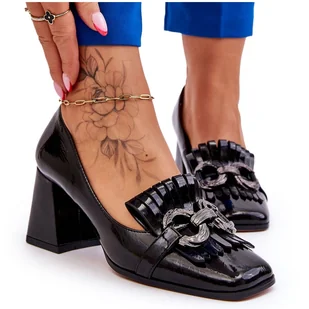 S.Barski Lakierowane Wygodne Czółenka Czarne Mercy - Czółenka - miniaturka - grafika 1