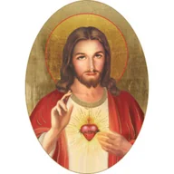 Ikony i obrazy sakralne - Ikona owalna Serce Jezusa - miniaturka - grafika 1