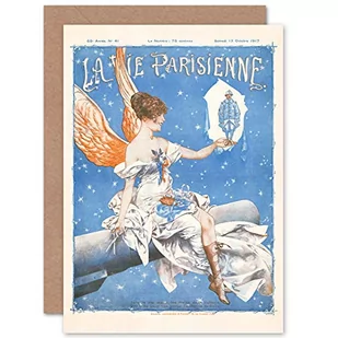 Artery8 La Vie Parisienne gwiazdy niebo mundurek anioł magazyn pokrowiec szczelna kartka okolicznościowa plus koperta pusta wewnątrz - Kartki okolicznościowe i zaproszenia - miniaturka - grafika 1