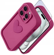Etui i futerały do telefonów - Etui do iPhone 14 Pro silikonowe MATOWE serce + Szkło ochronne na ekran 9H - miniaturka - grafika 1