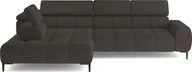 Narożniki - DomoHome narożnik PLAZA-L tkanina SOLAR narożnik z wygodnym, puszystym oparciem / długi fotel lewy / styl industrialny / kształt L lewy 300x99x216 cm BRĄZOWY - miniaturka - grafika 1