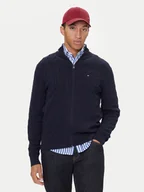 Swetry męskie - Tommy Hilfiger Kardigan MW0MW40440 Granatowy Regular Fit - miniaturka - grafika 1