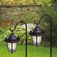 Lampy ogrodowe - Latarnia solarna 16,5 x 16,5 x 70 cm czarna - miniaturka - grafika 1