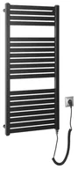 Grzejniki łazienkowe - Aqualine Ogrzewanie - Element grzejny Tondi-E 45x97 cm, 300 W, czarny mat DE456T - miniaturka - grafika 1