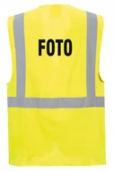 Odzież robocza - Kamizelka odblaskowa FOTO - kieszenie, nadruk, rozmiar L - miniaturka - grafika 1