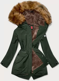 ZIMOWA PARKA DAMSKA NA FUTRZE ZIELONA (M21312) - LHD - Kurtki damskie - miniaturka - grafika 1