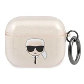 Akcesoria do słuchawek - Apple Karl Lagerfeld Karl Lagerfeld Etui Karl Lagerfeld KLA3UKHGD AirPods 3 cover złoty/gold Glitter Karl`s Head KLD750GLD - miniaturka - grafika 1