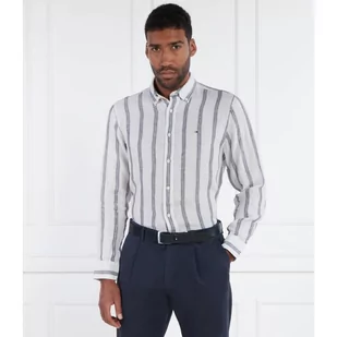 Tommy Hilfiger Lniana koszula TRIPLE STRIPE | Regular Fit - Koszule męskie - miniaturka - grafika 1
