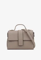 Torebki damskie - Szara Torebka Listonoszka z Geometryczną Klapą Efariella - miniaturka - grafika 1