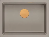 Zlewozmywaki - LOGAN 100 GraniteQ zlewozmywak soft taupe 59,5x45,1x21,5 cm 1-komorowy wpuszczany z syfonem manualnym miedziany - miniaturka - grafika 1