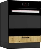 Szafki kuchenne - Stolkar Szafka pod piekarnik ANIKA DK60 grafitowa/dąb artisan STOLKAR - miniaturka - grafika 1