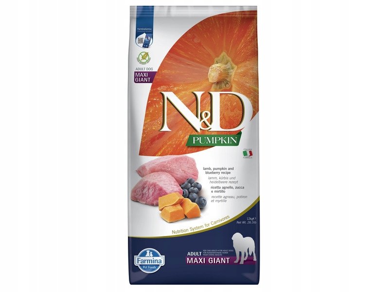 Farmina N&D Pumpkin Dog Adult Giant Maxi lamb & bluberry 12 kg