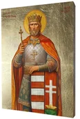 Ikony i obrazy sakralne - Ikona złocona Święty Władysław Król Wojownik - miniaturka - grafika 1