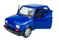 Samochody i pojazdy dla dzieci - WELLY FIAT 126p NIEBIESKI 1:21 SAMOCHÓD NOWY METALOWY MODEL - miniaturka - grafika 1