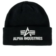 Czapki i chusty sportowe damskie - Czapka Alpha Industries 3D Beanie 16891003 - czarna - miniaturka - grafika 1