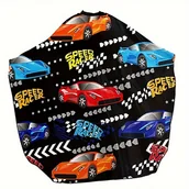 Peleryny fryzjerskie - TEMU Zabawny kreskowy kombinezon z motywem samochodu wyścigowego - regulowana szyja, nieprzywierająca poliestrowa tkanina, łatwa do czyszczenia - - miniaturka - grafika 1