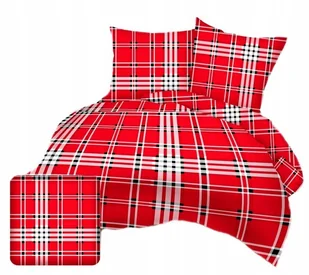 pościel z flaneli 160x200 + 2x poszewka F 146-1 czerwona w kratkę - Pościel pościel z flaneli 160x200 + 2x poszewka F 146-1 czerwona w kratkę - Pościel - miniaturka - grafika 1