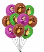 Balony i akcesoria - Balony z Nadrukiem - MASZA I NIEDŹWIEDŹ - 12szt - miniaturka - grafika 1