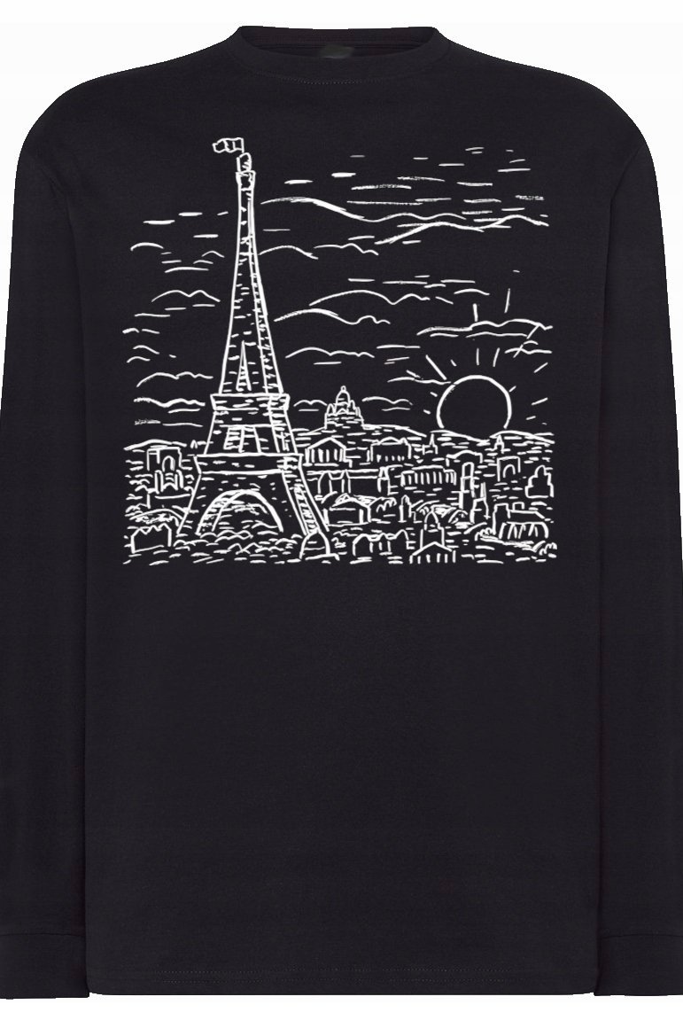 Longsleeve męski nadruk WIEŻA EIFFLA r.4XL
