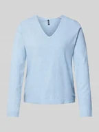 Swetry damskie - Sweter z dzianiny o kroju regular fit z szerokim wzorem w paski i obniżonymi ramionami model ‘BREE’ - miniaturka - grafika 1