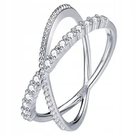 Wisiorki - Srebrny Pierścionek Podwójny Srebro 925 Roz. 17 Ps013 - miniaturka - grafika 1