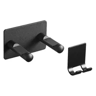 Akcesoria do odkurzaczy - Czarny uchwyt do suszarki do włosów Dyson. Aluminiowy uchwyt ścienny z uchwytem na wtyczkę. Samoprzylepny i wodoodporny. - miniaturka - grafika 1