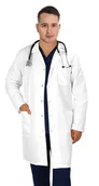 Odzież robocza - Fartuch medyczny lekarski męski śnieżnobiały  długi rękaw M25rd 62 - miniaturka - grafika 1