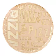 Talerze - Talerz do pizzy 34 cm okrągły szklany PIZZA Cream VILLA ITALIA - miniaturka - grafika 1