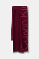 Apaszki i szaliki damskie - Calvin Klein szalik damski kolor bordowy z nadrukiem LV04F8066G - miniaturka - grafika 1