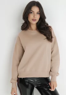 Ciemnobeżowa Bluza z Polarową Podszewką Colda - Bluzy damskie - miniaturka - grafika 1