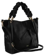 Torebki damskie - Damska torebka worek z marszczonymi rączkami i ukośną kieszonką — Rovicky - miniaturka - grafika 1