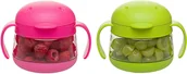 Miseczki i talerzyki dla dzieci - Ubbi, Pojemnik na przekąski, Tweat, zestaw Pink/Green, 12m+, 2 szt. - miniaturka - grafika 1