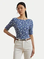 Bluzki damskie - LAUREN RALPH LAUREN Bluzka 200976991001 Niebieski Slim Fit - miniaturka - grafika 1